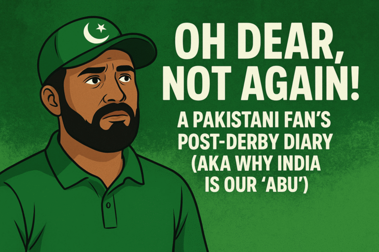 Oh Dear, Not Again 1st: A Pakistani Fan's Post-Derby Diary (AKA Why India is Our 'Abu')