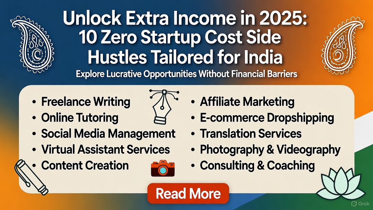 Unlock Extra Income in 2025: 10 Zero Startup Cost Side Hustles Tailored for India
