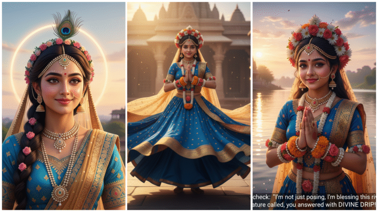 10 Radha-Style AI Photo Prompts That'll Turn You Into Krishna's Bae! (Divine 4K Glow-Up)