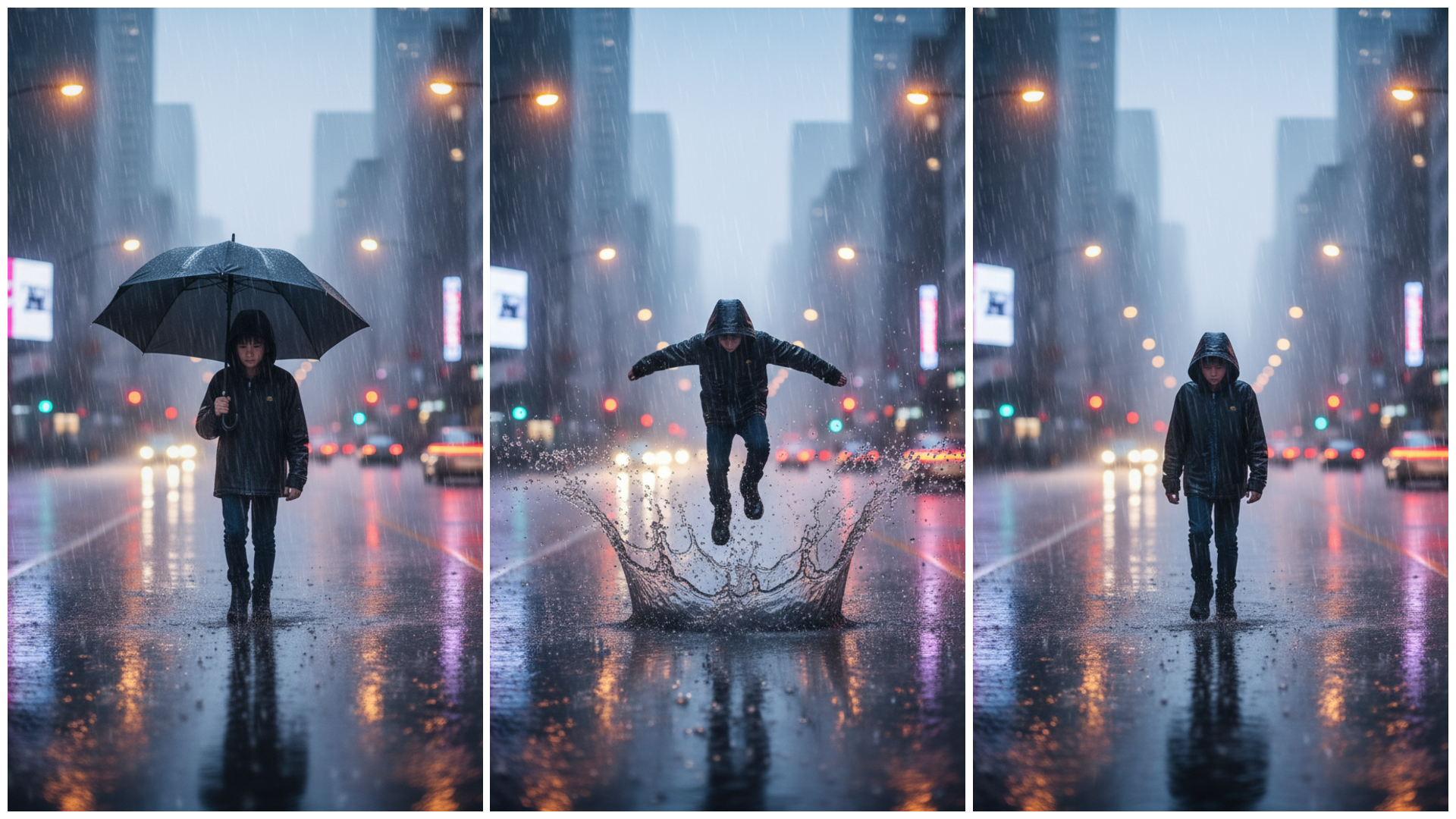 ChatGPT Photo Editing Prompts: 25 Boys Rain AI Photo Editing Prompts Free Use