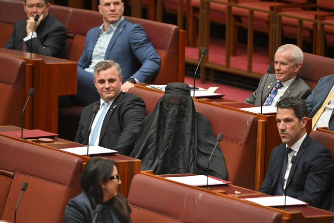 Australian Senator Wears Full Burka in Parliament – Sparks Fury & Racism Accusations