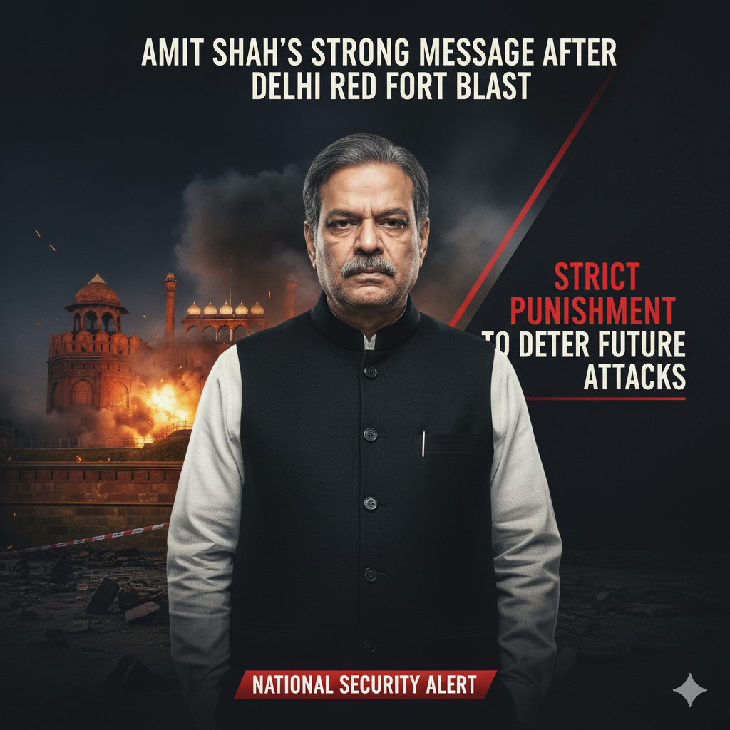Amit Shah's Strong Message After Delhi Red Fort Blast: Strict Punishment to Deter Future Attacks