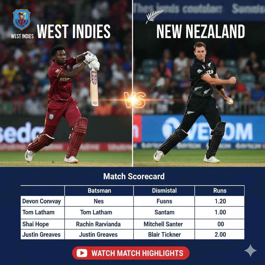 New Zealand vs West Indies 2nd ODI 2025: Conway's 90 & Santner's Clutch Finish Seal Series-Clinching Win