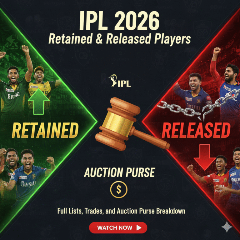 IPL 2026 Retained & Released Players: Full List, Trades, and Auction Purse Updates