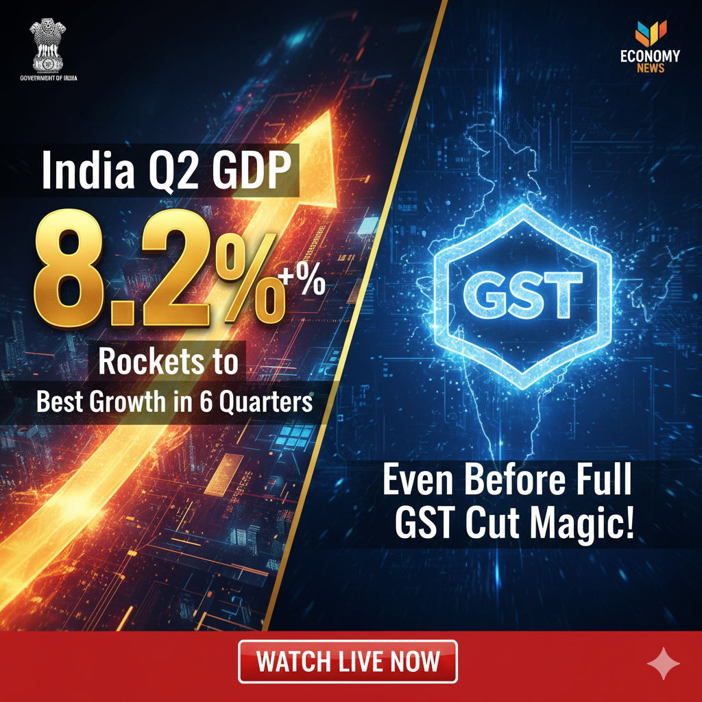 India Q2 GDP Rockets to 8.2% – Best Growth in 6 Quarters Even Before Full GST Cut Magic!