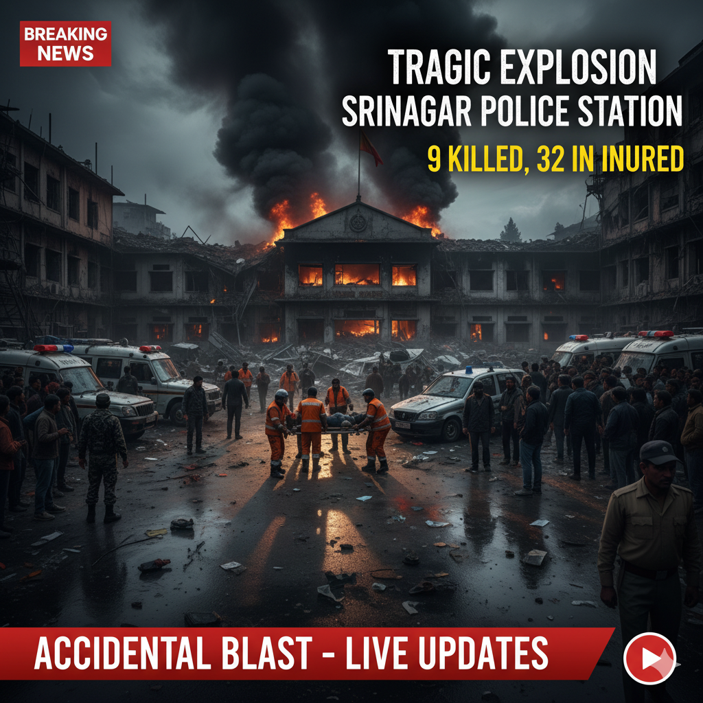 Tragic Explosion at Srinagar Police Station: 9 Killed, 32 Injured in Accidental Blast