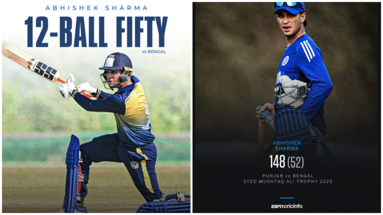 Abhishek Sharma's Explosive 32-Ball Century: Punjab Crushes Bengal in SMAT 2025!