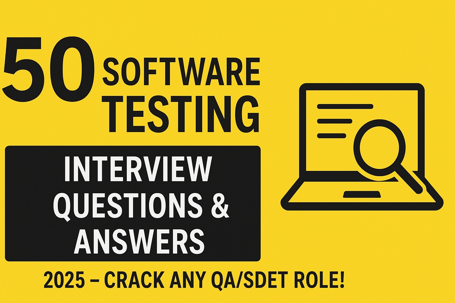 50 Software Testing Interview Questions & Answers 2025 – Crack Any QA/SDET Role!