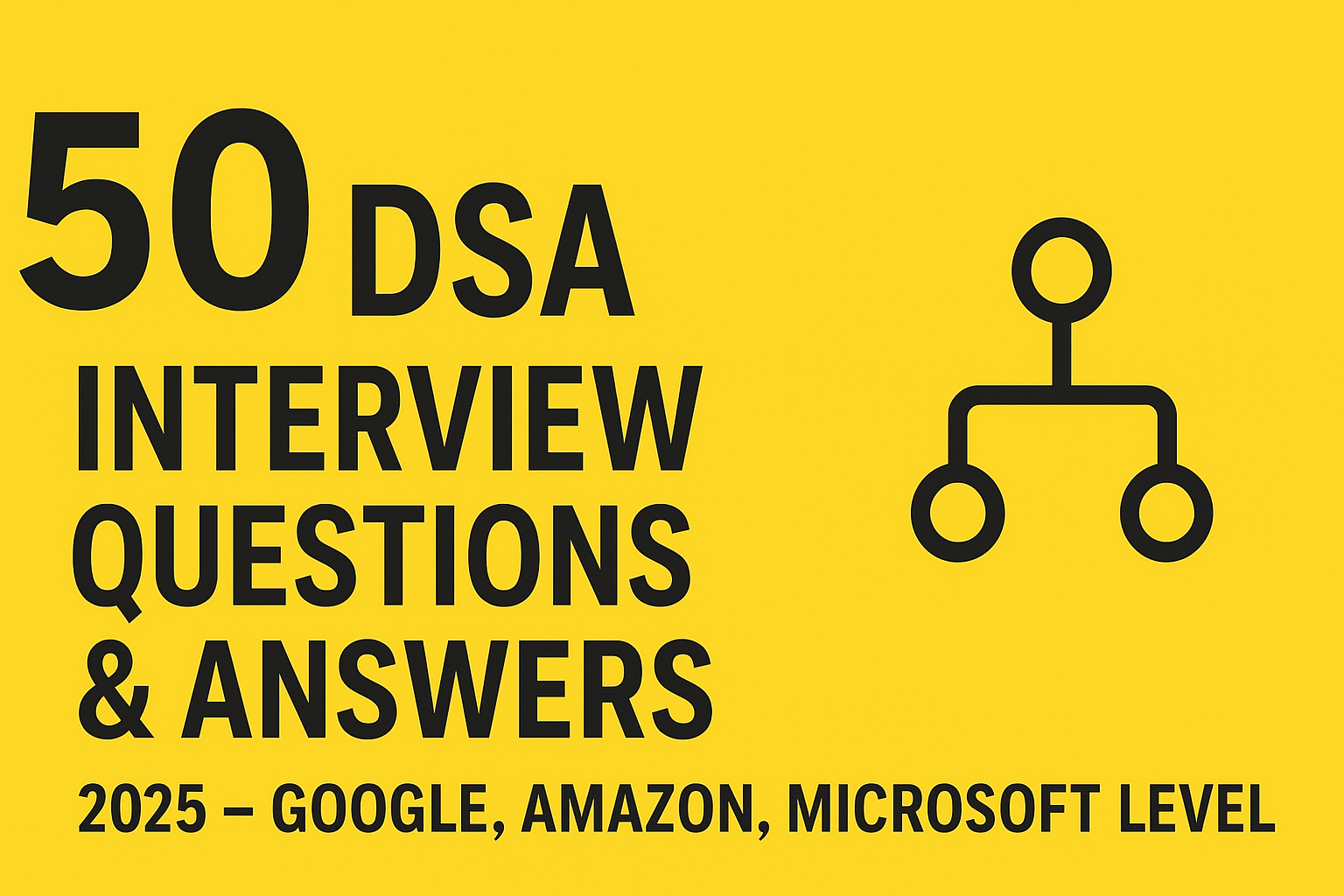 50 DSA Interview Questions & Answers 2025 – Google, Amazon, Microsoft Level