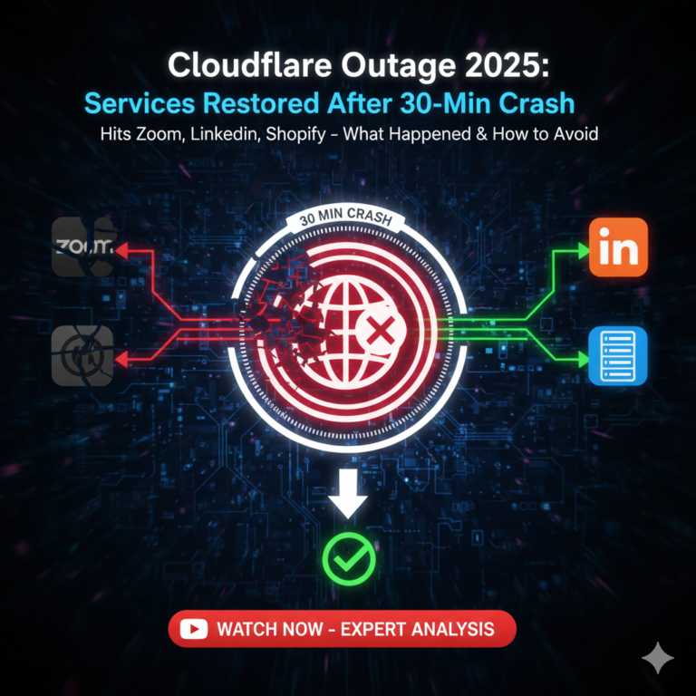 Cloudflare Outage 2025: Services Restored After 30-Min Crash Hits Zoom, LinkedIn, Shopify – What Happened & How to Avoid?
