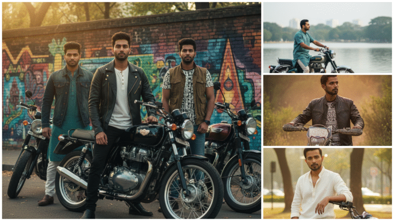 Bike, Park & Desi Look: 5 Dynamic Pose Ideas for Men (Gemini AI Inspired)